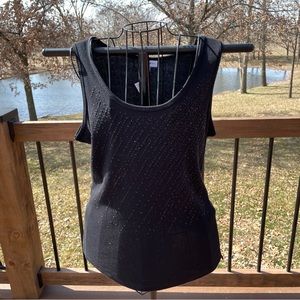 Fashion Bug Women's Dressy Black Sleeveless Tank Top Sequins Beads XL NEW w/tags
